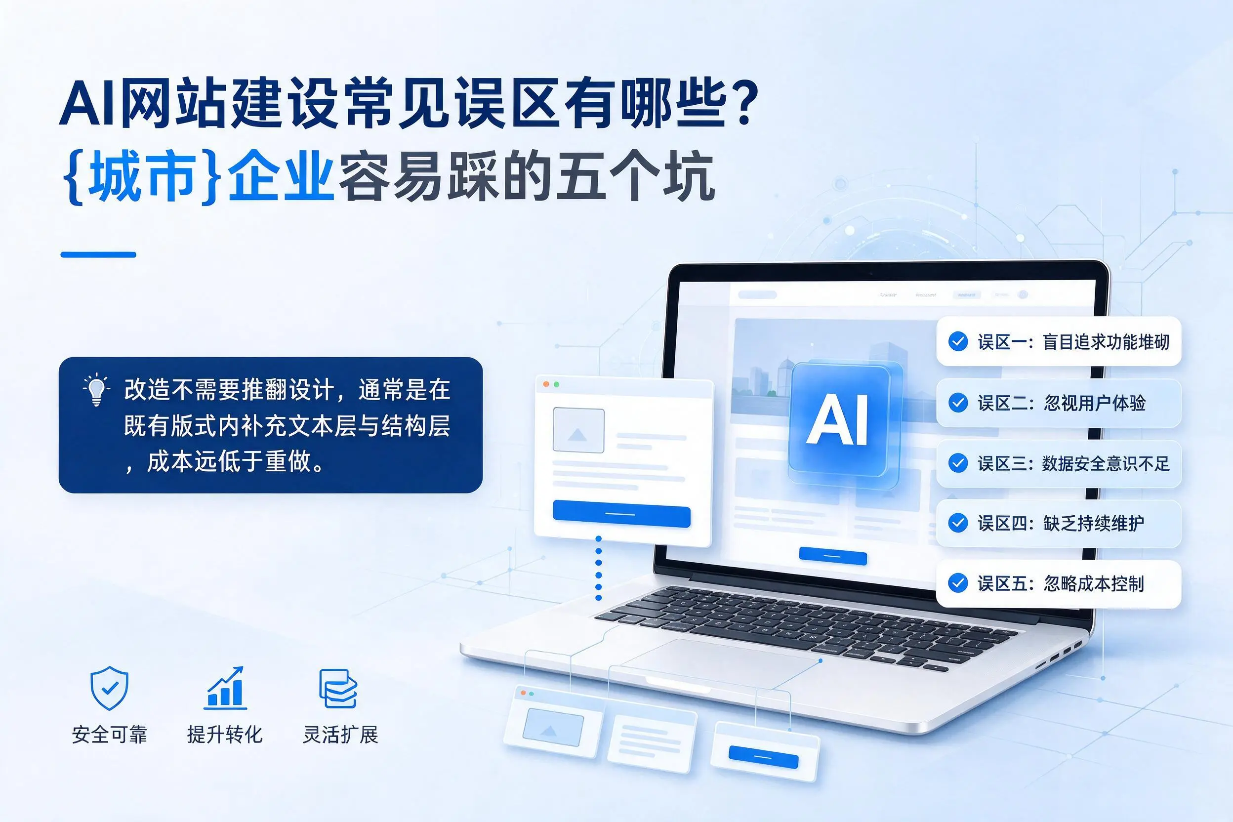 AI网站建设常见误区有哪些？贺州企业容易踩的五个坑