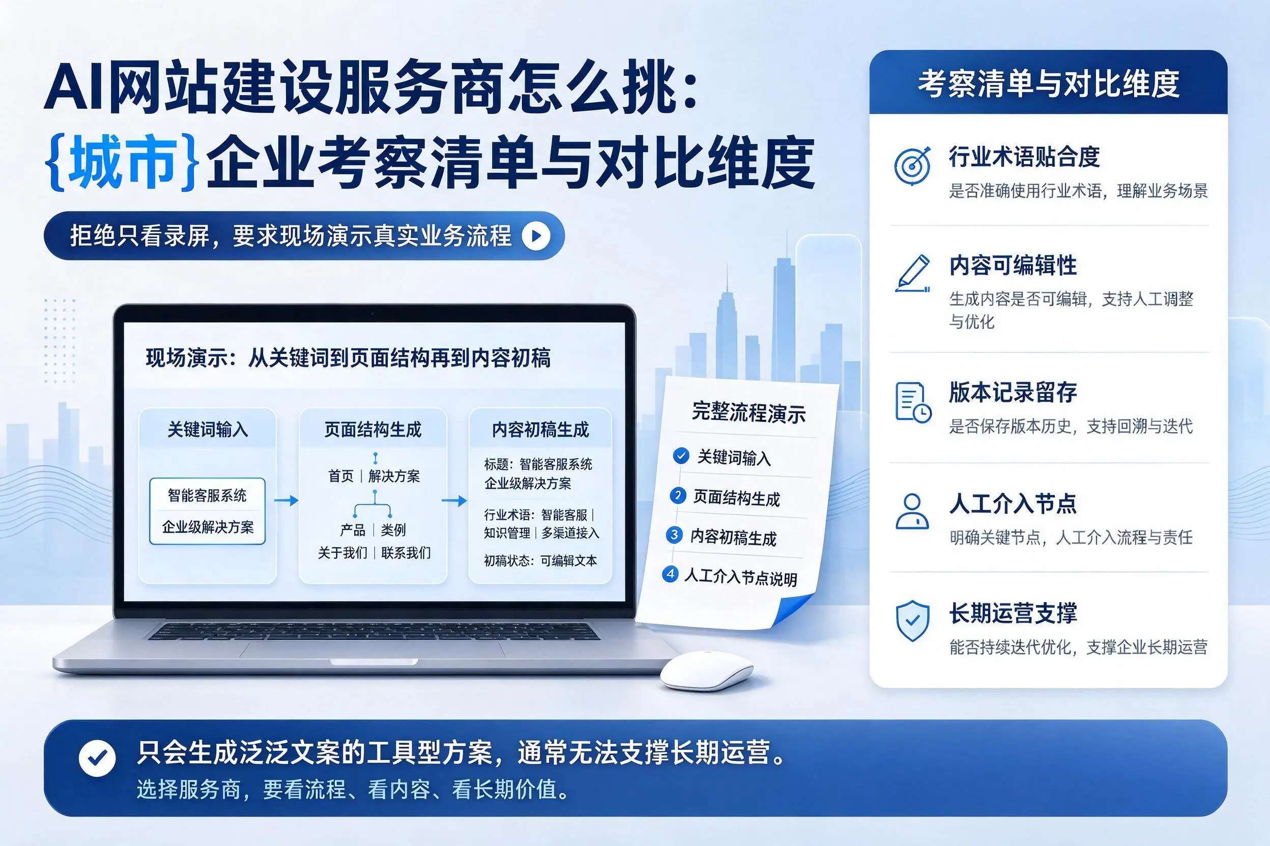 AI网站建设服务商怎么挑：贺州企业考察清单与对比维度