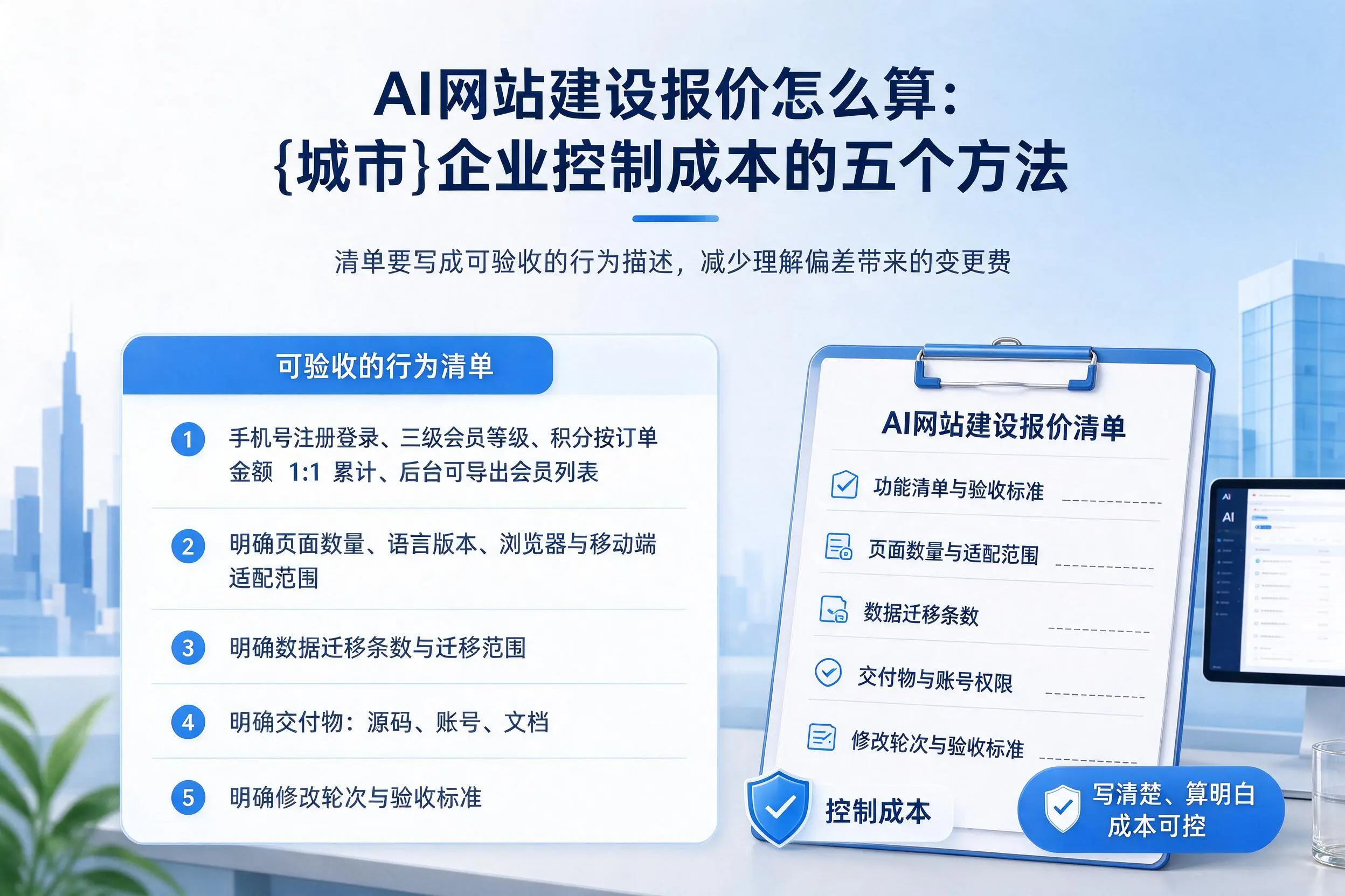 AI网站建设报价怎么算:贺州企业控制成本的五个方法