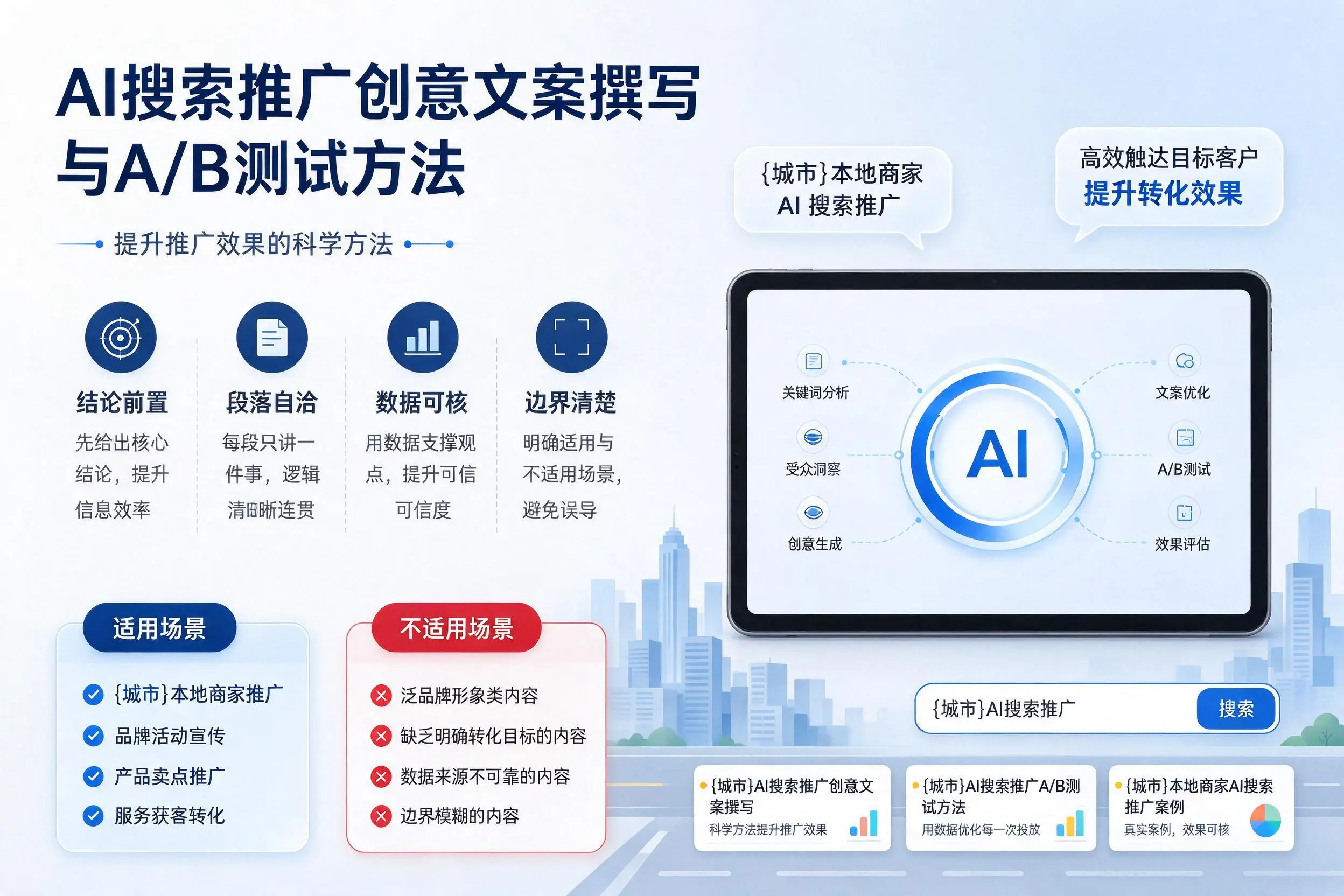贺州AI搜索推广创意文案撰写与A/B测试方法